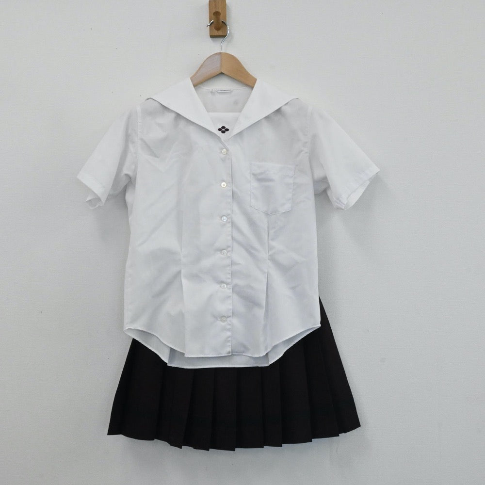 【中古】群馬県 共愛学園高校 女子制服 4点（シャツ・ベスト・スカート）sf006440