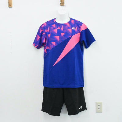 【中古】埼玉県 春日部共栄中学校 テニス部ユニフォーム 男子制服 2点（部活ユニフォーム 上・部活ユニフォーム 下）sf006469