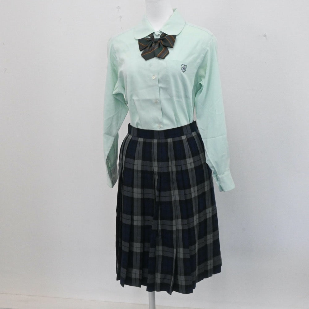 【中古】福岡県 私立西南学院高校 女子制服 5点（ブレザー・ニット・シャツ・スカート）sf006507