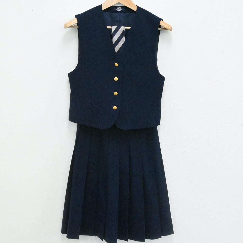 【中古】埼玉県 埼玉県立越谷南高校 女子制服 6点（ブレザー・ベスト・スカート）sf006538