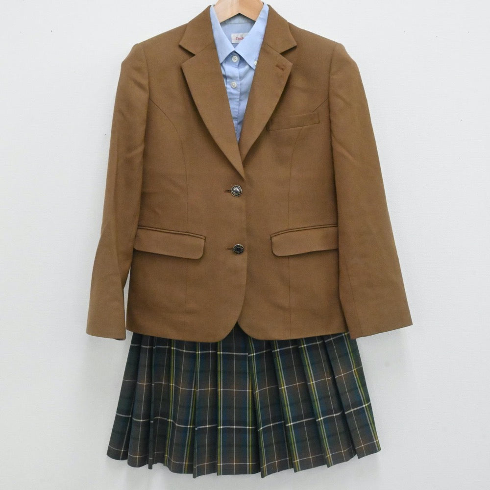 【中古】大阪府 大阪緑涼高等学校 女子制服 5点（ブレザー・ニット・シャツ・スカート）sf006553