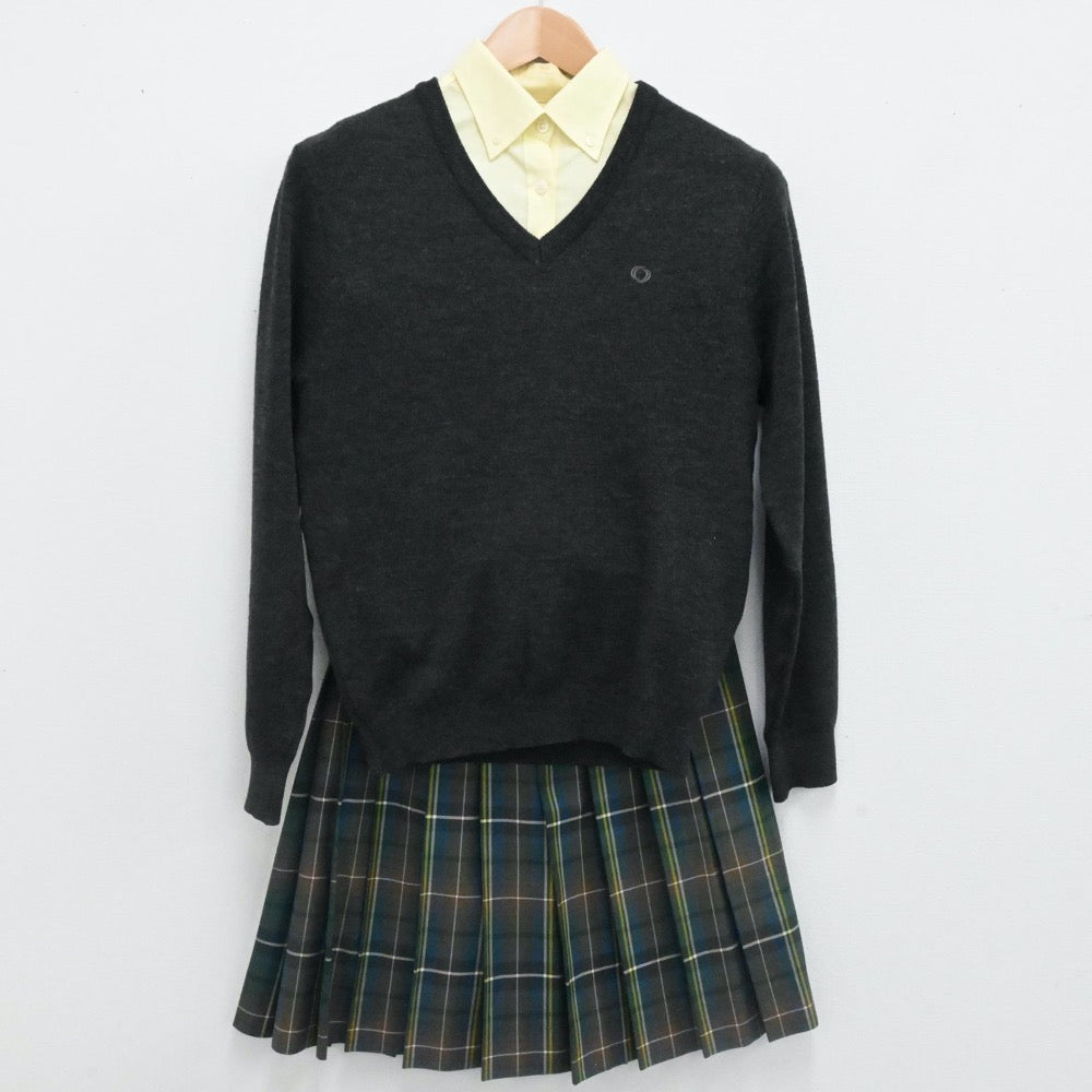 【中古】大阪府 大阪緑涼高等学校 女子制服 5点（ブレザー・ニット・シャツ・スカート）sf006553