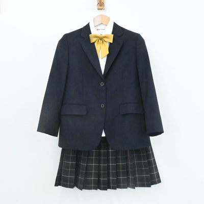 【中古】福岡県 九州産業大学附属九州高校 女子制服 5点（ブレザー・シャツ・スカート）sf006583