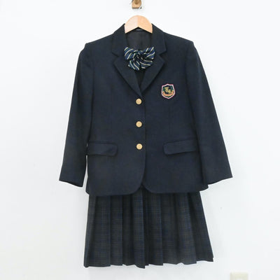 【中古】茨城県 土浦第五中学校 女子制服 4点（ブレザー・ニット・スカート）sf006608