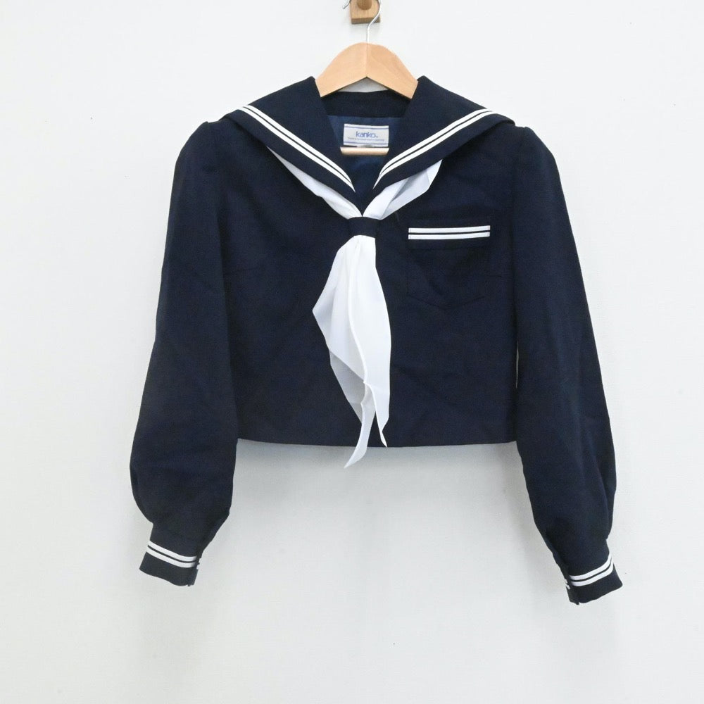 【中古】広島県 尾道市立栗原中学校 女子制服 3点（セーラー服・スカート）sf006612