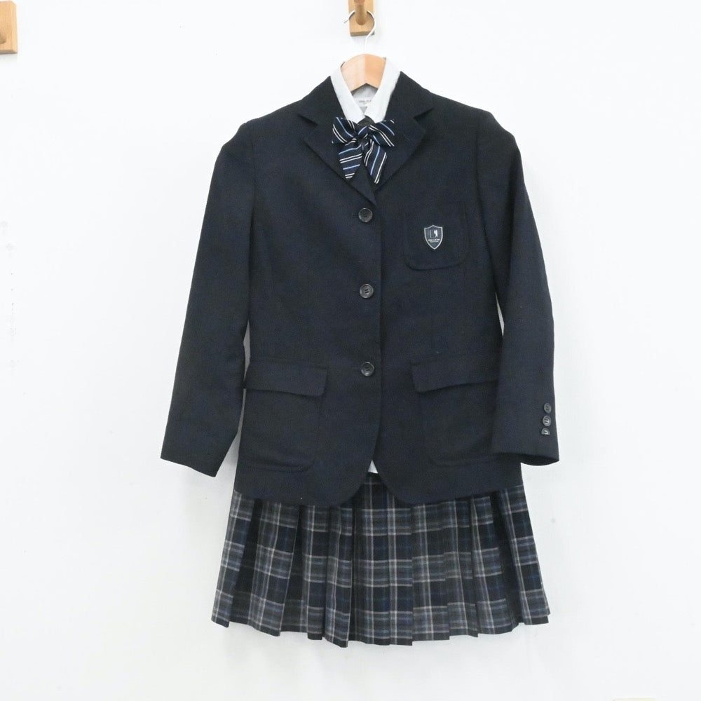 【中古】大阪府 大阪夕陽丘学園高等学校 女子制服 7点（ブレザー・ニット・シャツ・スカート）sf006625