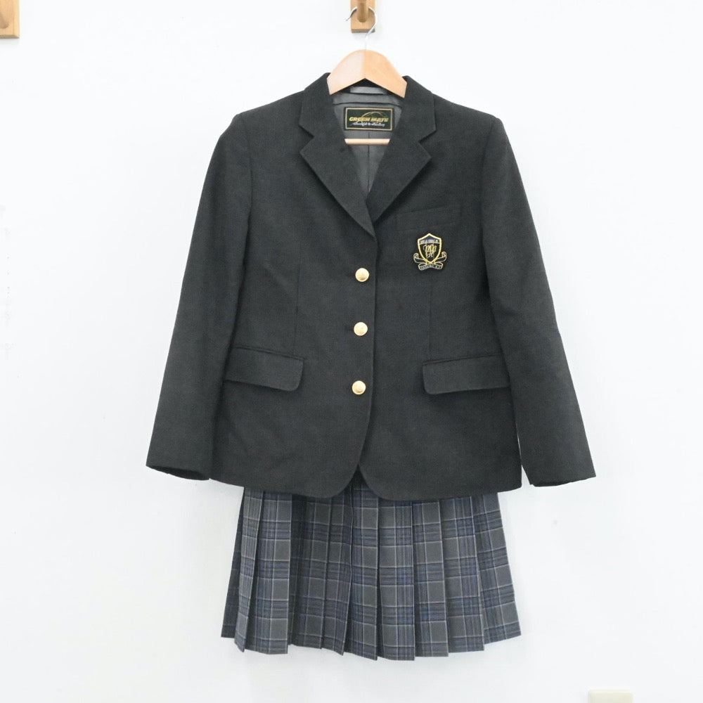 【中古】東京都 明治大学附属中野八王子高等学校 女子制服 4点（ブレザー・ニット・スカート）sf006643