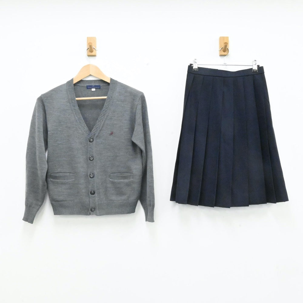 【中古】東京都 富士高等学校附属中学校 女子制服 4点（セーラー服・ニット・スカート）sf006681