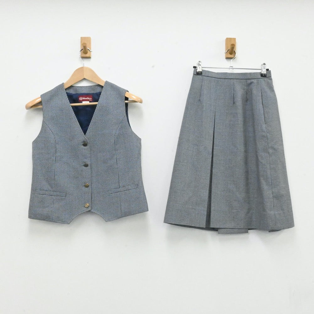 【中古】千葉県 市川市立第七中学校 女子制服 4点（ブレザー・ベスト・ベスト・スカート）sf006682