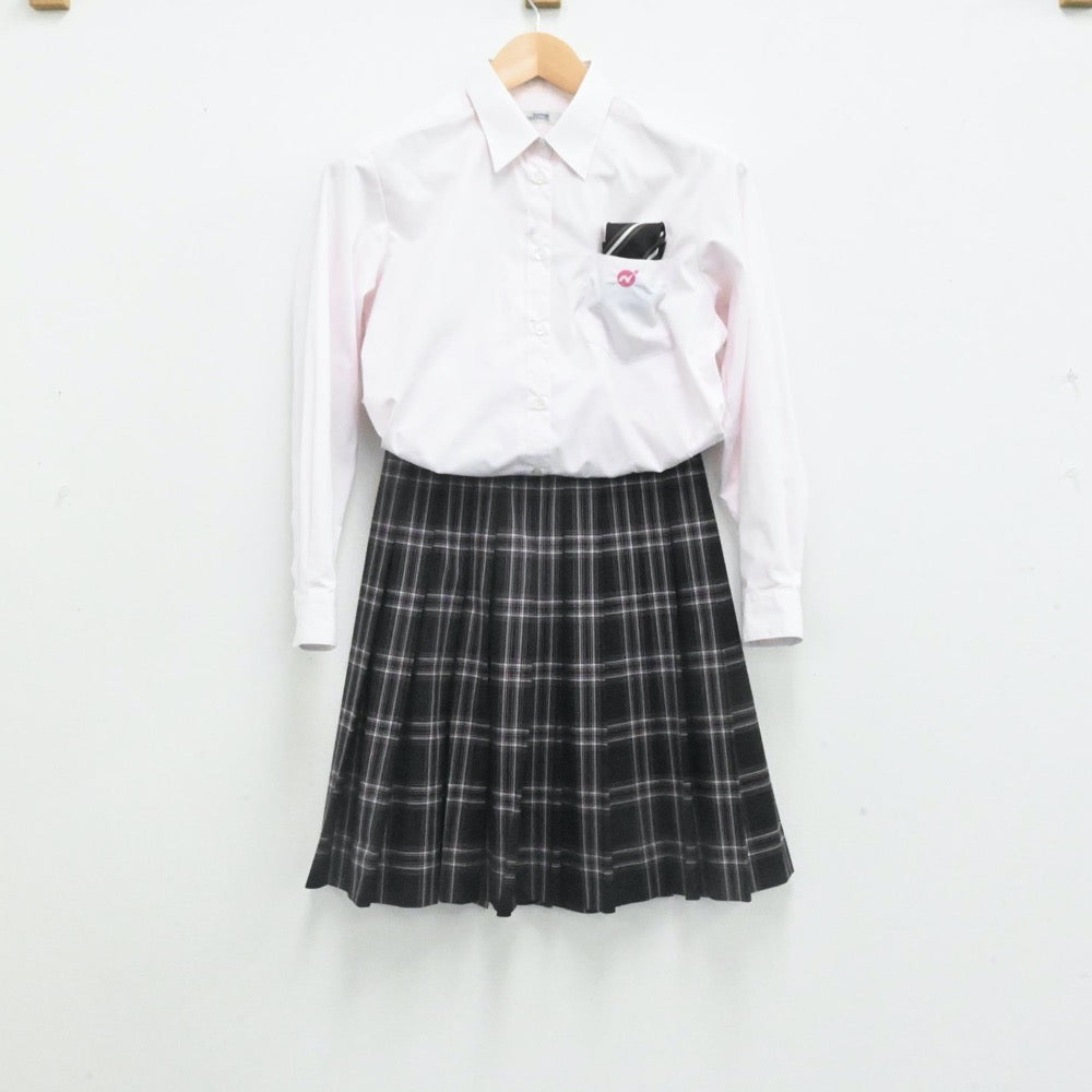 【中古】千葉県 二松学舎付属柏高等学校 女子制服 5点（ニットベスト・シャツ・スカート）sf006701