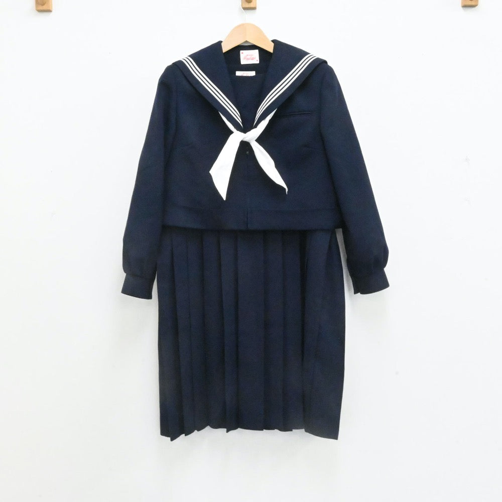 【中古】福岡県 水巻中学校 女子制服 3点（セーラー服・ジャンパースカート）sf006703