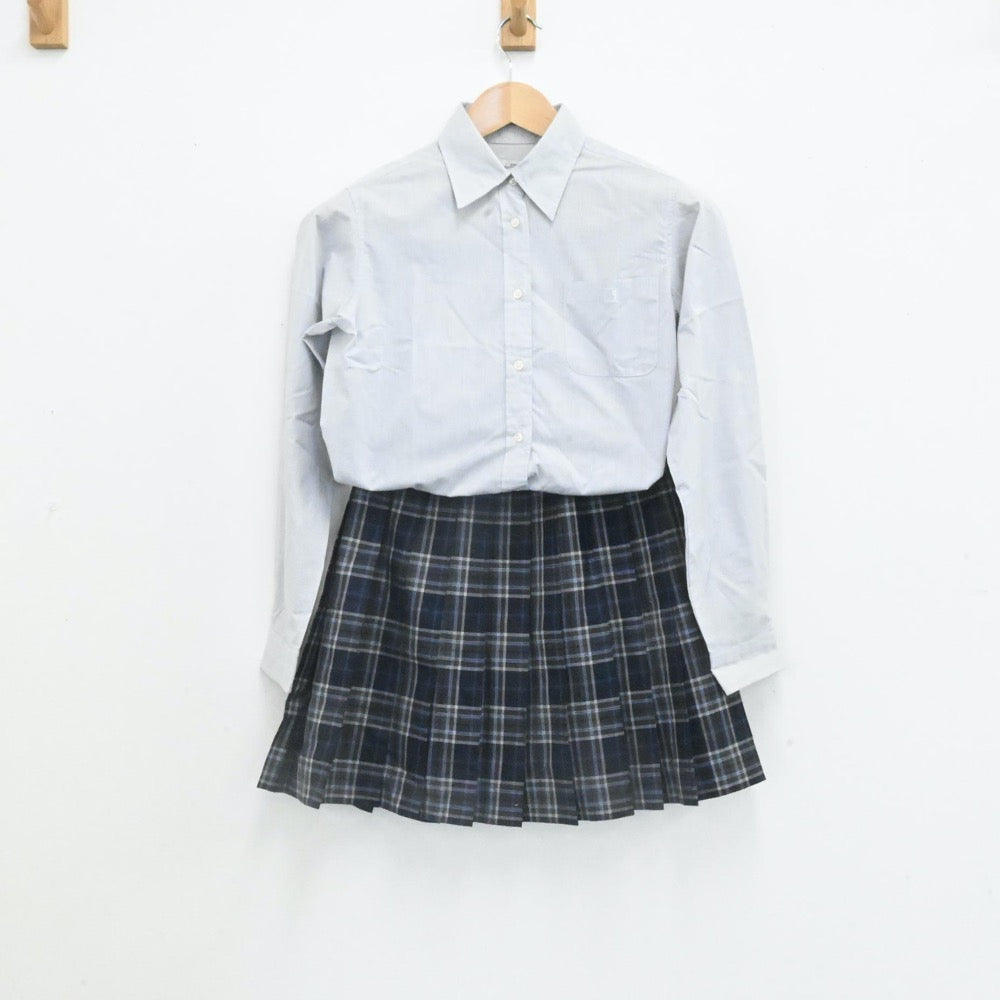 【中古】大阪府 大阪夕陽丘学園高等学校 女子制服 4点（ニット・シャツ・スカート）sf006755