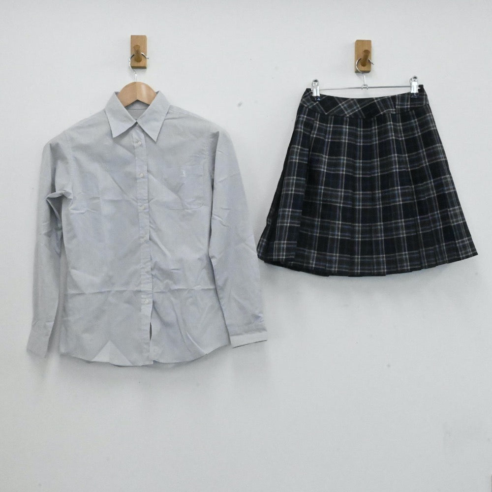 【中古】大阪府 大阪夕陽丘学園高等学校 女子制服 4点（ニット・シャツ・スカート）sf006755