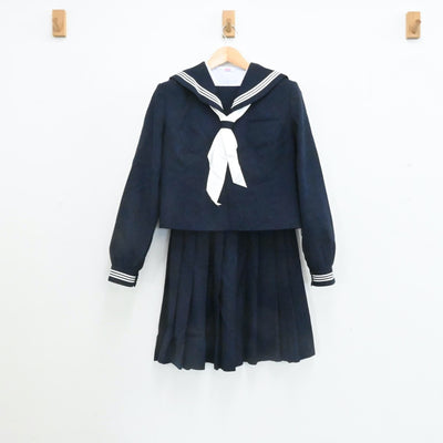 【中古】新潟県 長岡市立太田中学校 女子制服 4点（セーラー服・シャツ・スカート）sf006777