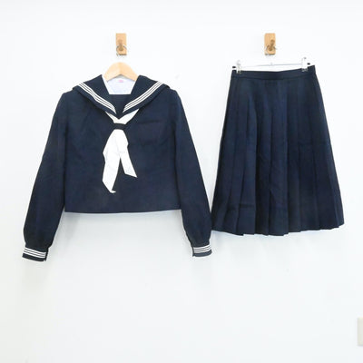 【中古】新潟県 長岡市立太田中学校 女子制服 4点（セーラー服・シャツ・スカート）sf006777