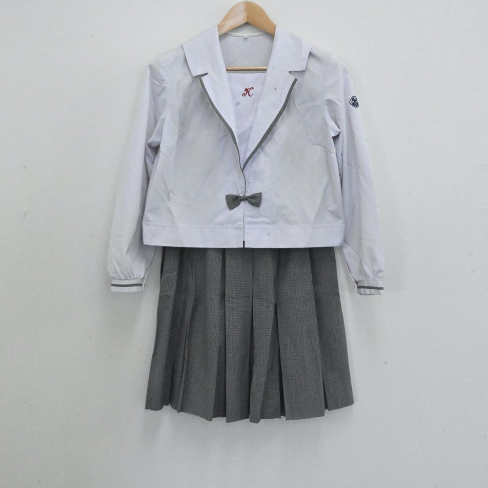 【中古】鹿児島県 鹿児島県立加世田高校 女子制服 3点（セーラー服・スカート）sf006781