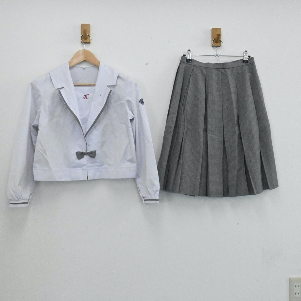 【中古】鹿児島県 鹿児島県立加世田高校 女子制服 3点（セーラー服・スカート）sf006781