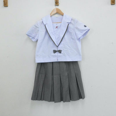 【中古】鹿児島県 鹿児島県立加世田高校 女子制服 3点（セーラー服・スカート）sf006781