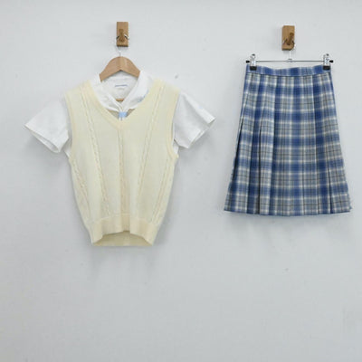 【中古】愛知県 名城大学附属高校 女子制服 4点（セーラー服・ニットベスト・スカート）sf006806