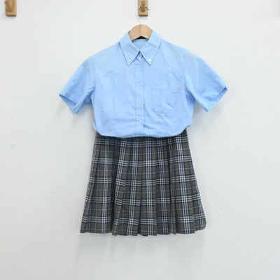 【中古】神奈川県 横浜商科大学高等学校 女子制服 5点（シャツ・ニットベスト・スカート）sf006827