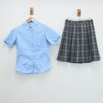 【中古】神奈川県 横浜商科大学高等学校 女子制服 5点（シャツ・ニットベスト・スカート）sf006827