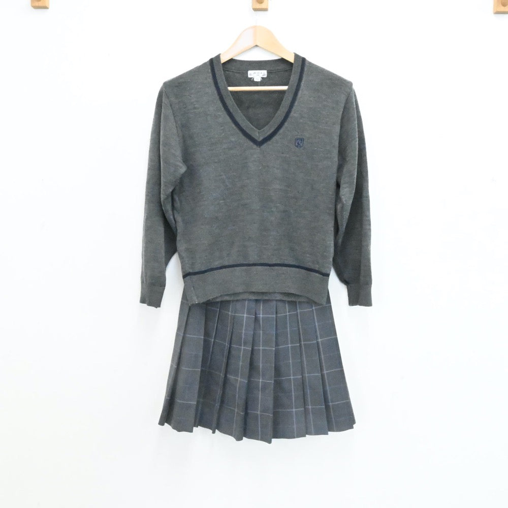 【中古】兵庫県 武庫荘総合高等学校 女子制服 6点（ブレザー・シャツ・ニット・スカート）sf006832