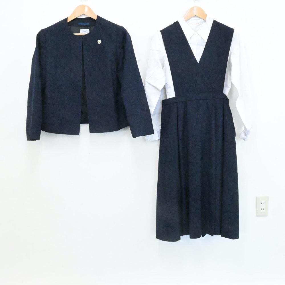 【中古】和歌山県 和歌山信愛中学校 女子制服 3点（シャツ・ブレザー・ジャンパースカート）sf006842