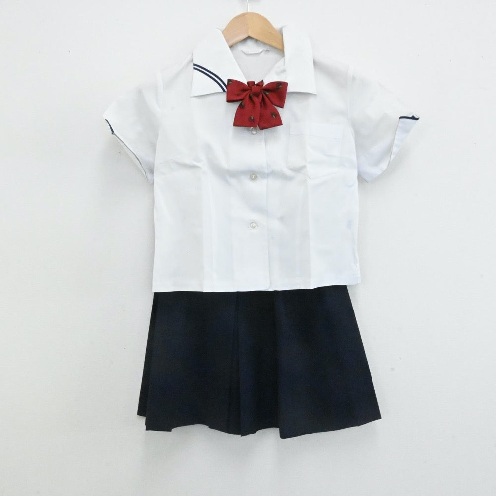 【中古】岡山県 岡山大安寺高等学校 女子制服 3点（シャツ・スカート）sf006881