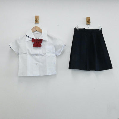 【中古】岡山県 岡山大安寺高等学校 女子制服 3点（シャツ・スカート）sf006881