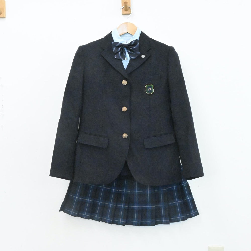 【中古】福岡県 福岡講倫館高校 女子制服 7点（ブレザー・シャツ・ニット・スカート）sf006906