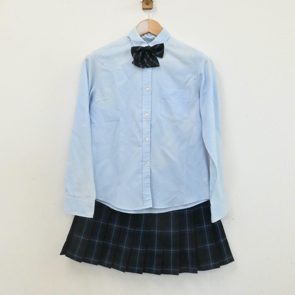 【中古】福岡県 福岡講倫館高校 女子制服 7点（ブレザー・シャツ・ニット・スカート）sf006906