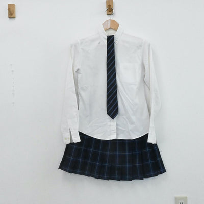 【中古】福岡県 福岡講倫館高校 女子制服 7点（ブレザー・シャツ・ニット・スカート）sf006906