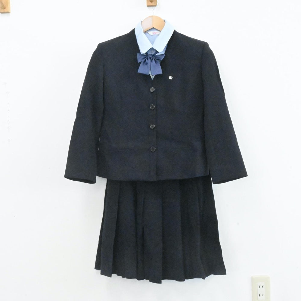 【中古】熊本県 熊本県立第二高等学校 女子制服 6点（ブレザー・ニット・シャツ・スカート）sf006959