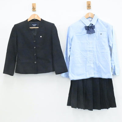 【中古】熊本県 熊本県立第二高等学校 女子制服 6点（ブレザー・ニット・シャツ・スカート）sf006959