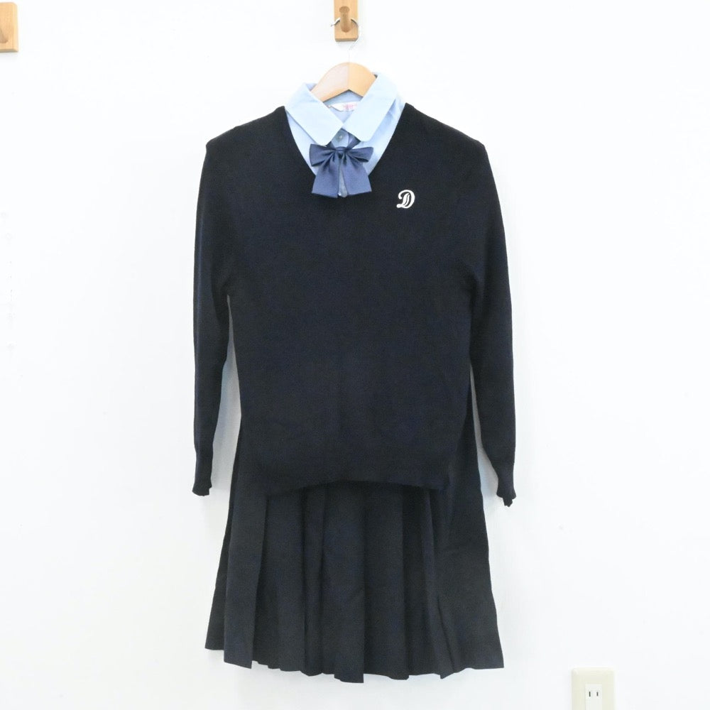 【中古】熊本県 熊本県立第二高等学校 女子制服 6点（ブレザー・ニット・シャツ・スカート）sf006959