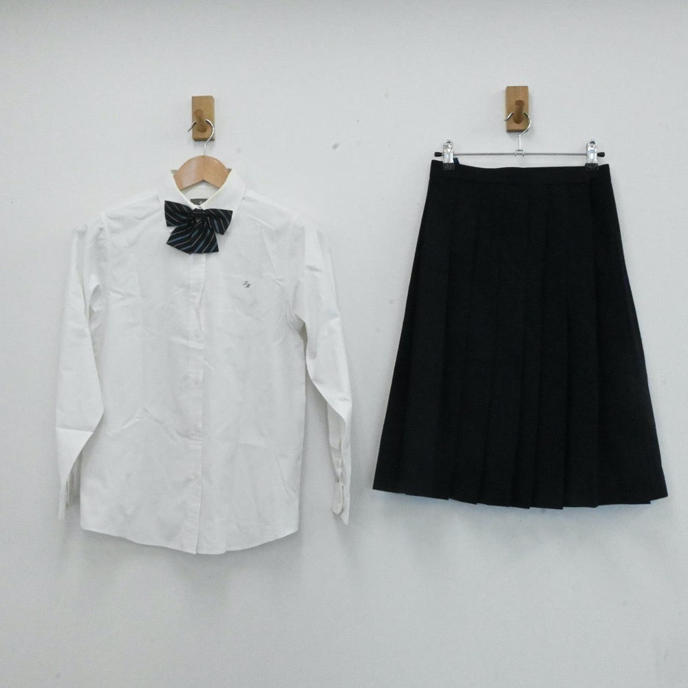 【中古】静岡県 常葉大学付属菊川高等学校 女子制服 5点（ブレザー・スカート・ニット・シャツ）sf006985