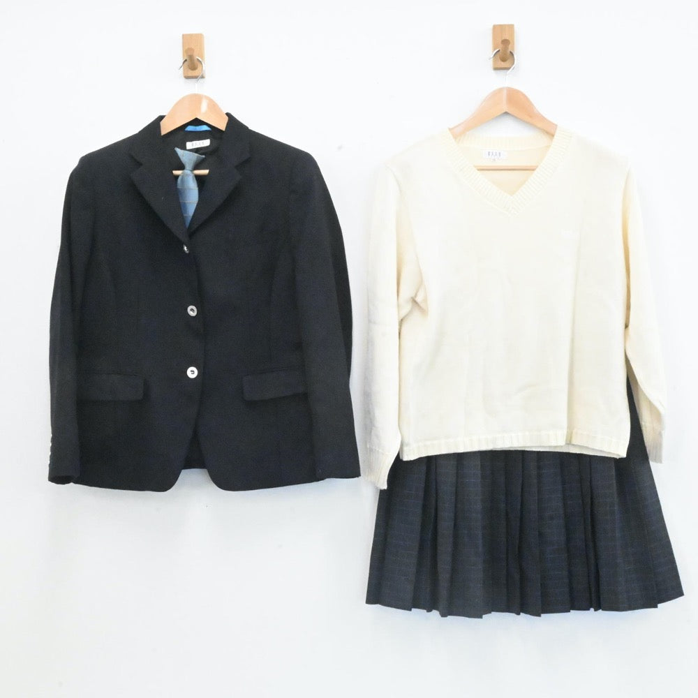 【中古】岡山県 岡山県立倉敷鷲羽高等学校 女子制服 4点（ブレザー・ニット・スカート）sf007019