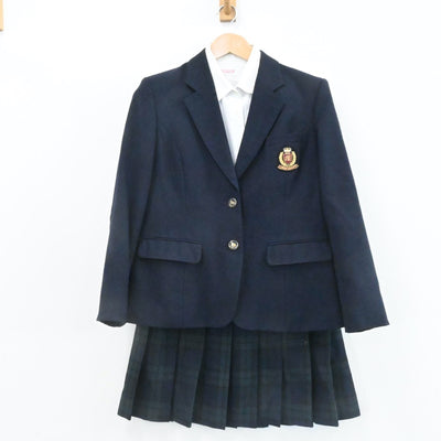 【中古】愛媛県 尽誠学園高等学校 女子制服 4点（ブレザー・シャツ・スカート・ベスト）sf007046