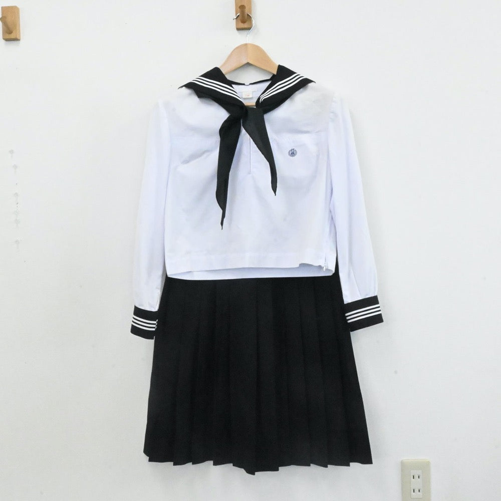 【中古】東京都 都立江東商業高等学校 女子制服 4点（セーラー服・セーラー服・ニット・スカート）sf007104