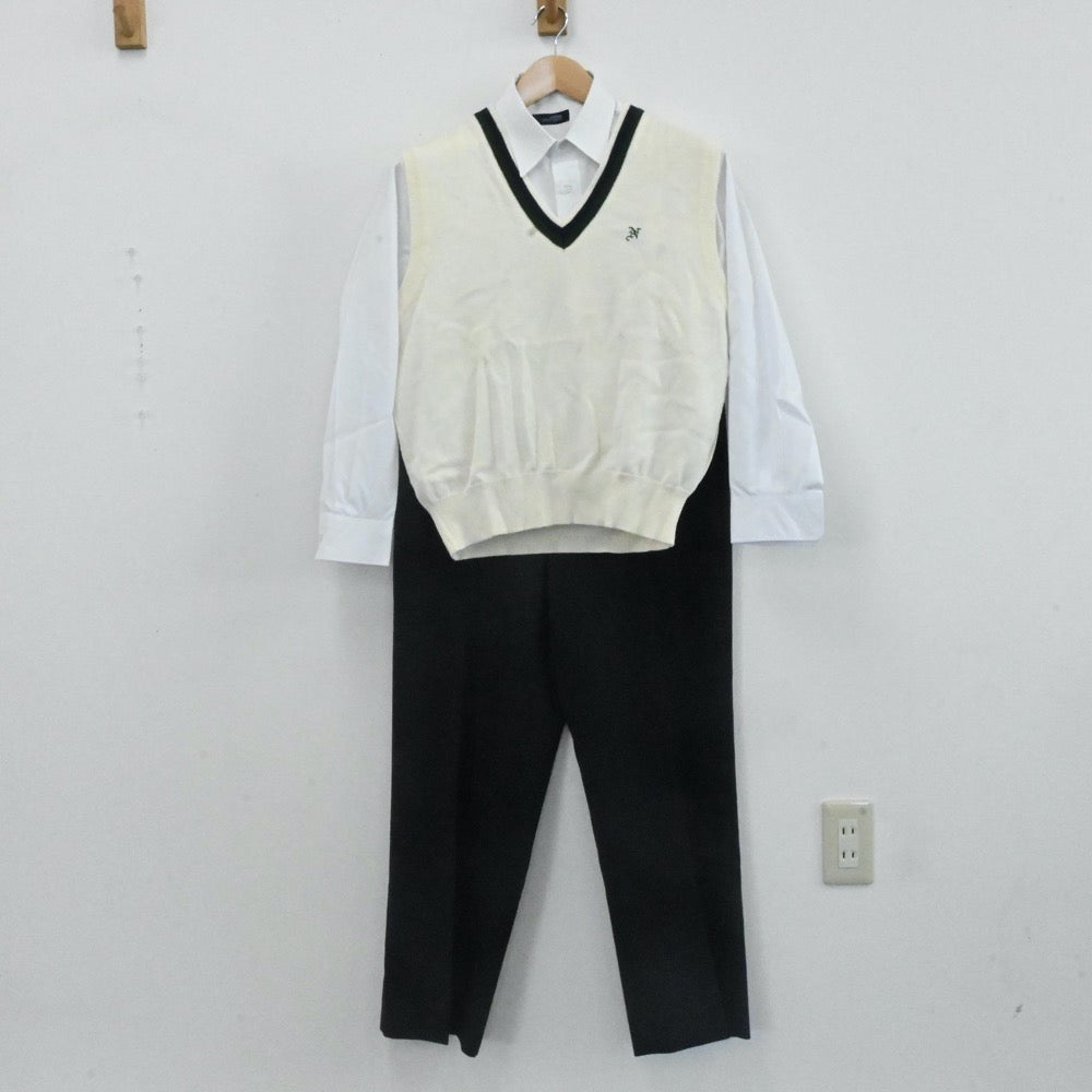 【中古】東京都 日本大学第一高等学校 男子制服 3点（ニットベスト・シャツ・ズボン）sf007122