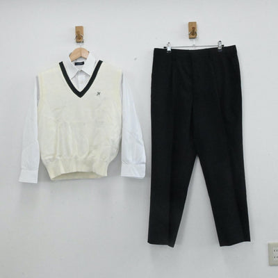 【中古】東京都 日本大学第一高等学校 男子制服 3点（ニットベスト・シャツ・ズボン）sf007122