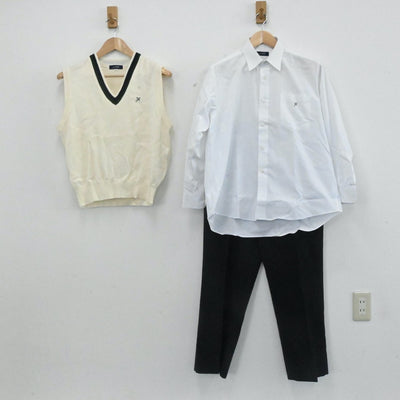 【中古】東京都 日本大学第一高等学校 男子制服 3点（ニットベスト・シャツ・ズボン）sf007122