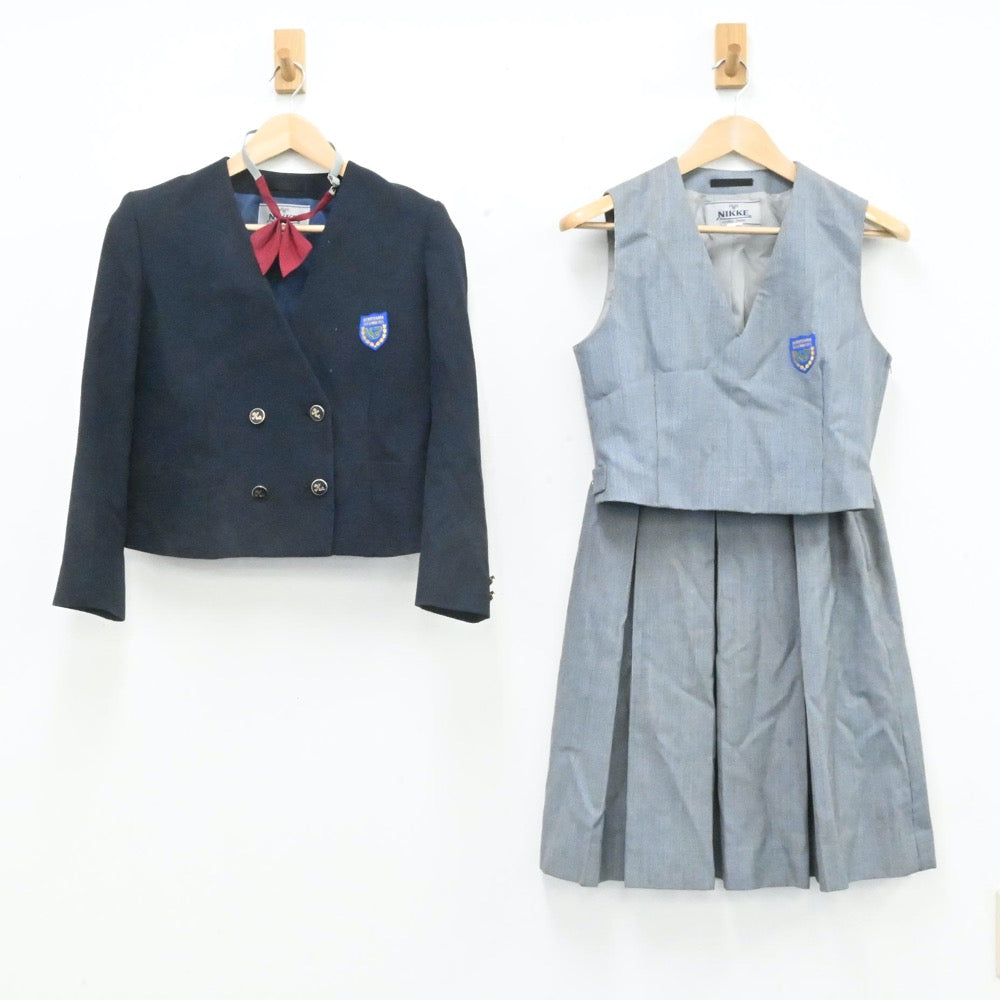 【中古】福島県 福島県郡山市立第二中学校 女子制服 4点（ブレザー・ベスト・スカート）sf007146