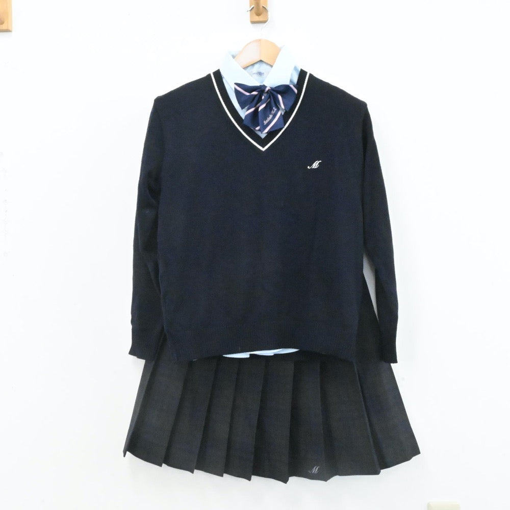 【中古】埼玉県 埼玉県立松伏高等学校 女子制服 6点（ブレザー・ニット・シャツ・スカート）sf007182