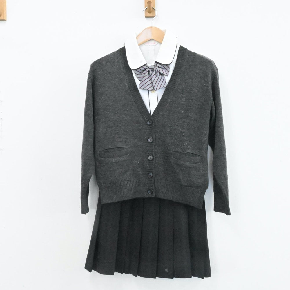 【中古】長崎県 長崎玉成高等学校 衛生看護科 女子制服 6点（ブレザー・シャツ・ニット・スカート）sf007190