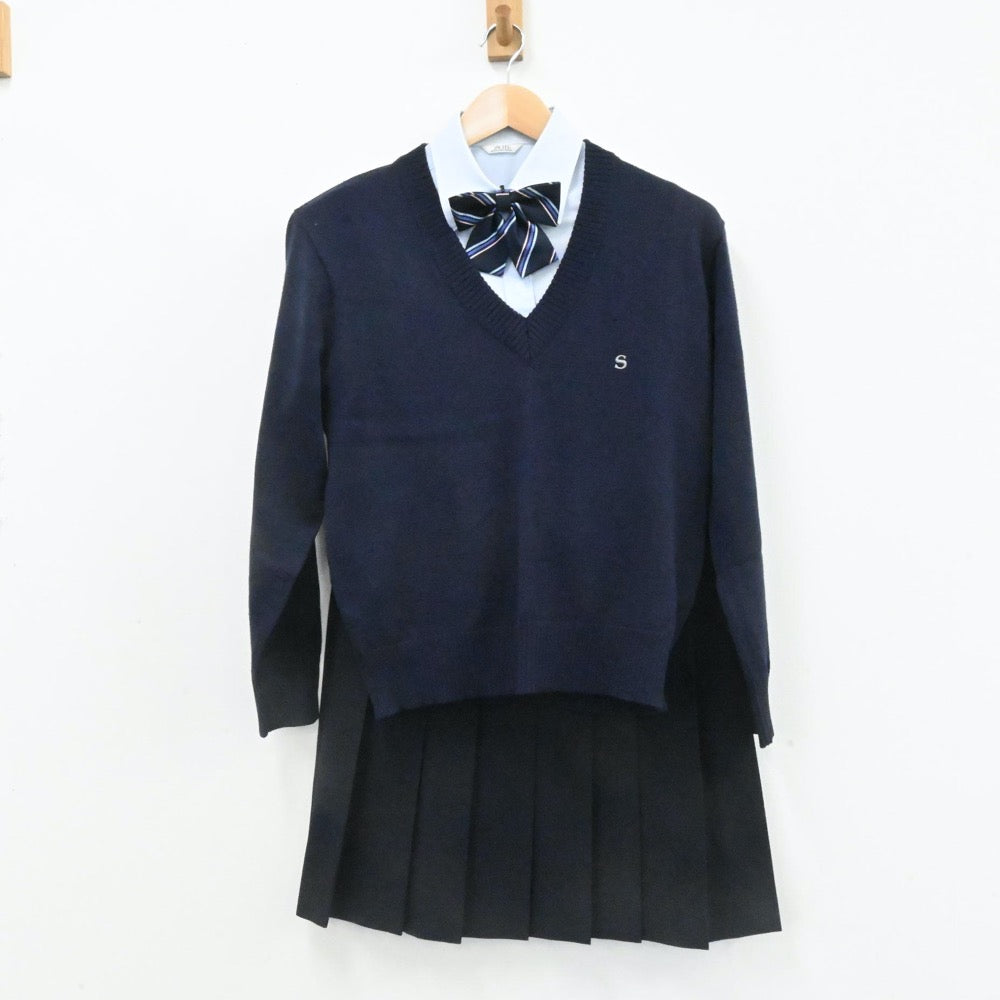 中古制服】滋賀県 滋賀短期大学付属高等学校 女子制服 5点（ブレザー・ニット・シャツ・スカート）sf007216【リサイクル学生服】 | 中古制服 通販パレイド