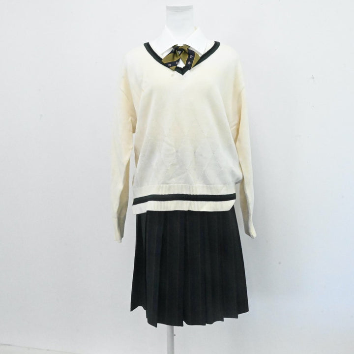 【中古】大阪府 大阪国際大和田高等学校 女子制服 5点（ブレザー・ニット・シャツ・スカート）sf007228