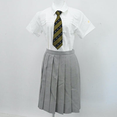 【中古】大阪府 大阪国際大和田高等学校 女子制服 4点（シャツ・ニットベスト・スカート）sf007229