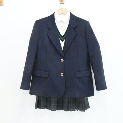 【中古】東京都 明治学院高等学校 女子制服 4点（ブレザー・ニット・シャツ・スカート）sf007245