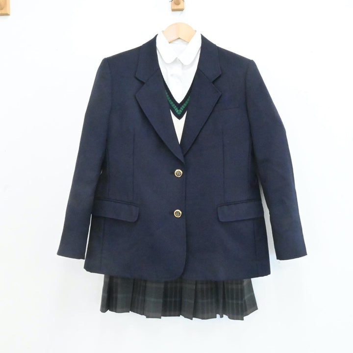 中古制服】千葉県 小金高等学校 女子制服 4点（ブレザー・ニット